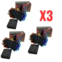 OEM - Pack X3 LUZ con Panel Solar Navideño y de Año Nuevo de 10 Metros