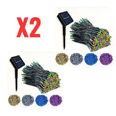 ROHS - LUZ X2 MULTICOLOR con Panel Solar Navideño DE 10 Metros IMPORTADO