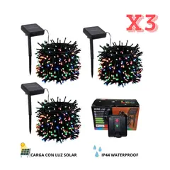 ROHS - X3 LUZ MULTICOLOR con Panel Solar Navideño DE 10 Metros