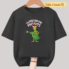 GENERICO - Polos Navidad Algodon Negro Grinch Arbol Navideño - Tallas 4 hasta XL