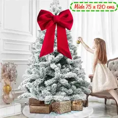 GENERICO - Lazo Navidad Gigante Rojo Terciopelo Navideño - Mide 75 X 120 cms