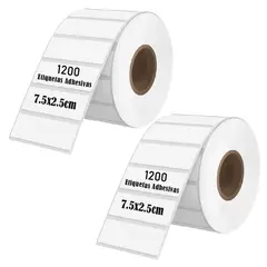 GENERICO - Etiqueta Termica Adhesiva 7.5x2.5cm Pack 2 Rollos