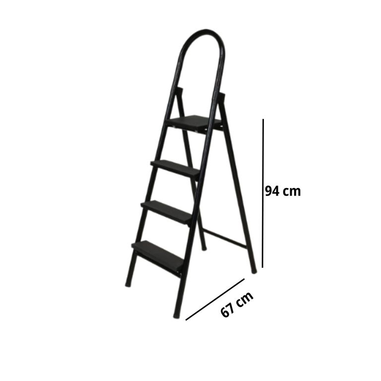 Escalera Metálica de 4 pasos Negro