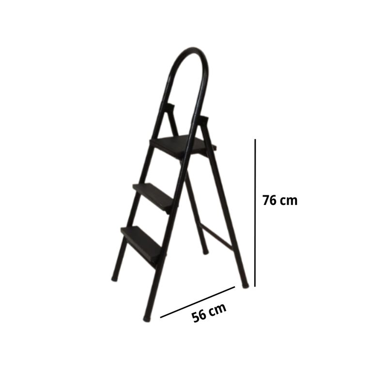 Escalera Metálica de 3 pasos Negro