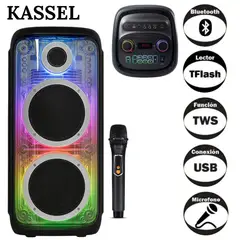 GENERICO - Parlante Torre Portátil K2103 02 Boufer de 10 Pulgadas Luces RGB Karaoke