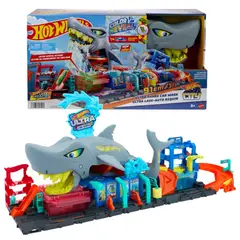 HOT WHEELS - Pista Autolavado Mega Tiburon Ultra Shark Car Wash