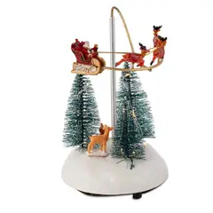 GENERICO - Adorno Navideño Santa en Trineo Luces, Música y Movimiento 17 cm