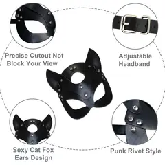 GENERICO - MASCARA SENSUAL GATITA CUERO PU