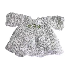 GENERICO - Traje de niño Jesús 12 cm tejido a crochet - Blanco Perlado con Rayos dorados