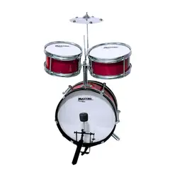 MAXTONE - Batería Acústica para niños - Rojo Vino