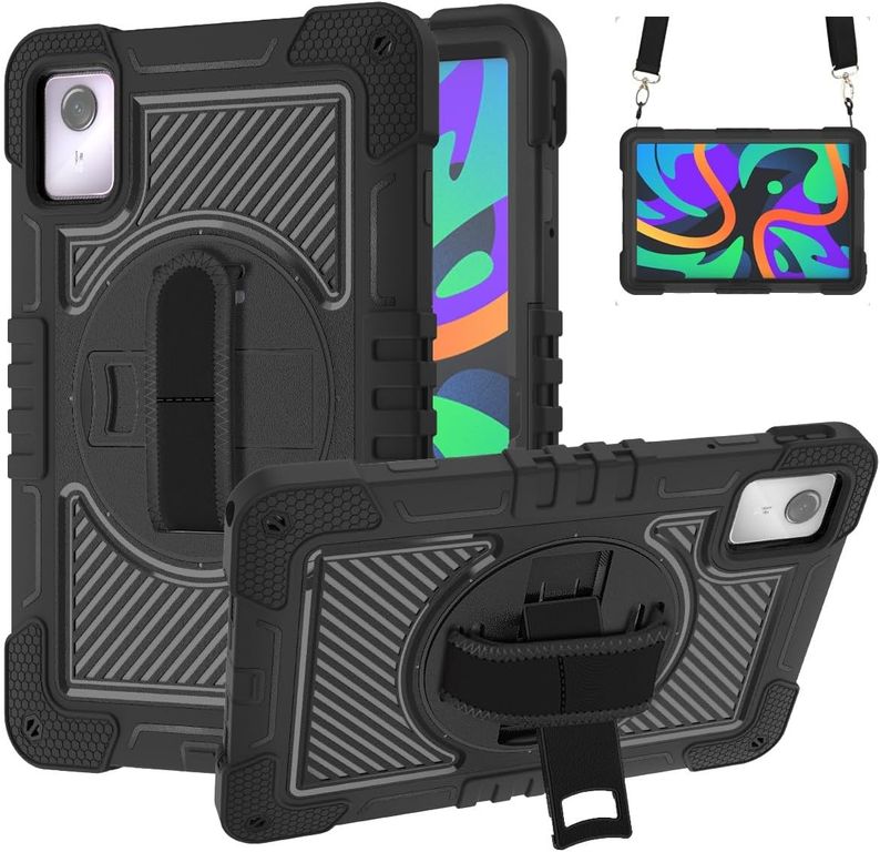 Funda Protector Antigolpe Armor Correa 360° Para Lenovo M11 K11 - NEGRO