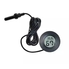 GENERICO - Termometro Higrometro Digital Redondo con Sonda -50°C a 70°C