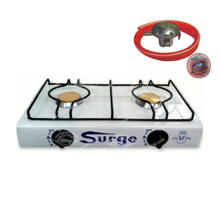 Cocina de Mesa Dos Hornillas a Gas + Válvula SURGE de Bronce
