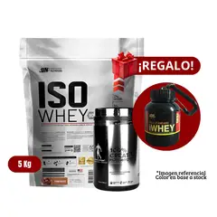 UNIVERSE NUTRITION - Proteína Iso Whey 5Kg Chocolate+Kevin Levrone 500g+Portaproteína