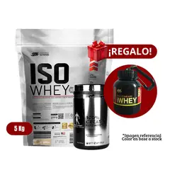 UNIVERSE NUTRITION - Proteína Iso Whey 5Kg Vainilla+Kevin Levrone 500g+Portaproteína
