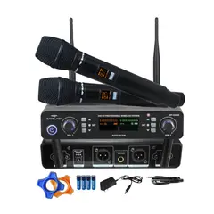 BATBLACK - MICROFONO DOBLE INALAMBRICO UHF MULTIFRECUENCIA 200 CANALES BT-U420