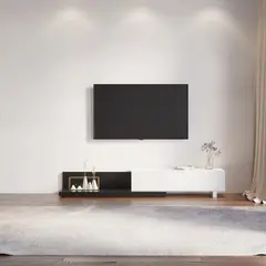 R&R MUEBLES - Mueble de TV Moderno 80 Kiwami Blanco y Negro