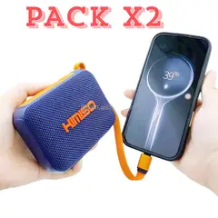 KMS - PACK X2 Parlante Inteligente AZUL inalámbrico portátil CON POWE BANK
