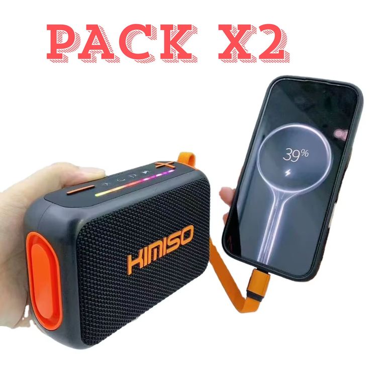 PACK X 2 PARLANTE inteligente inalámbrico portátil CON POWER BANK IMPORTADO