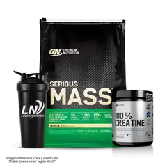 MALCREADO044562 - Serious Mass 12 LB Ganador de Masa - Vainilla + Creatina Universe Nutrition 250 g + Shaker