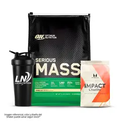 OPTIMUN NUTRITION - Serious Mass 12 LB Ganador de Masa - Vainilla + Creatina Myprotein 250 g + Shaker