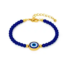 GENERICO - Pulsera Ojo Turco Azul Murano Ajustable Mujer