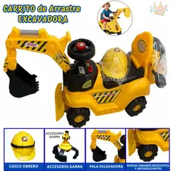 KINGDOM - Carrito Excavadora con Casco y Garra Amarillo