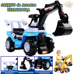 KINGDOM - Carrito para niños Excavadora Azul