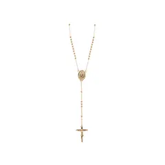 CLEO JOYAS & ACCESORIOS - Rosario Virgen con Cruz Acero Rose
