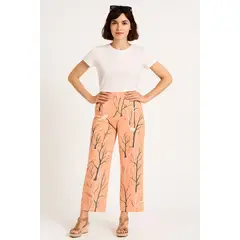 MARWAL - Pantalón Palazzo Amara , by , Color Melón , Cintura Espalda Elasticada.