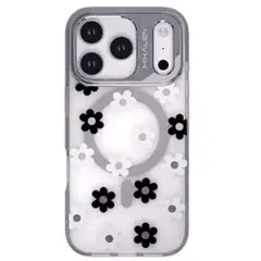 CASE - Funda Mikalen Flower Magsafe Floreado para iPhone 17 Pro Max - Gris
