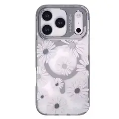 CASE - Funda Mikalen Flower Magsafe Floreado para iPhone 17 Pro Max - Gris
