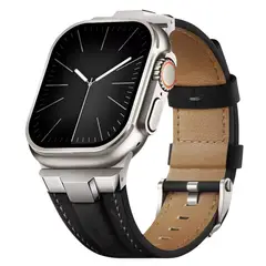 OEM - Correa De Cuero Suitisbest Para Apple Watch Ultra Titanium Black