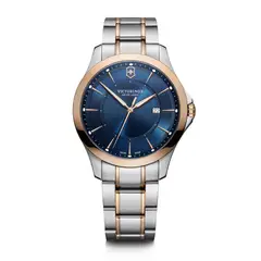 VICTORINOX - Reloj Alliance correa de acero inoxidable bicolor dial Azul