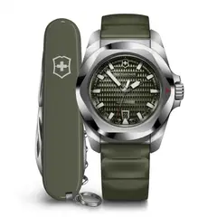 VICTORINOX - Relos INOX Auto correa de caucho Verde dial Verde