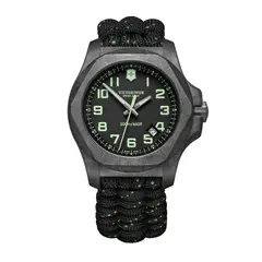 VICTORINOX - Reloj INOX Carbon correa paracord Negro dial Negro