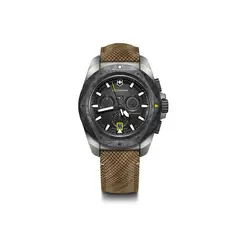 VICTORINOX - Reloj INOX Chrono 43 correa de cuero y madera dial color Negro