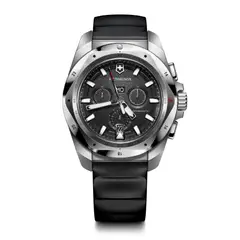 VICTORINOX - Reloj INOX Chrono 43 correa de caucho Negra dial color Negro