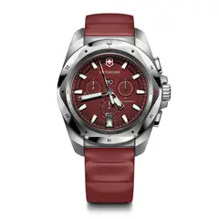 VICTORINOX - Reloj INOX Chrono 43 SIR correa de caucho Rojo dial color Rojo