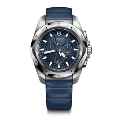 VICTORINOX - Reloj INOX Chrono 43 correa de caucho Azul dial color Azul