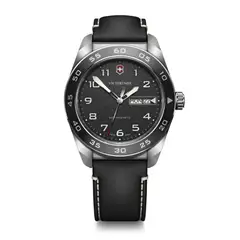 VICTORINOX - Reloj Swiss Army Quartz correa de cuero negra dial negro