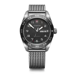 VICTORINOX - Reloj Swiss Army Quartz correa de acero inoxidable dial negro