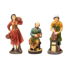 PANORAMA HOGAR - SETX3 ALDEANOS DECORATIVOS POLIRESINA 20CM