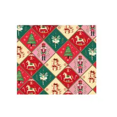 GENERICO - ROLLO PAPEL DE REGALO ROLLO 1.20 MT X 100 MT NAVIDAD CASCANUECES