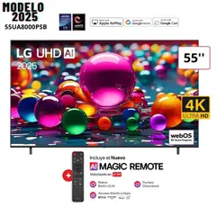 LG - TELEVISOR 55" UHD 4K THINQ AI 55UA8000PSB SMART TV (2025)
