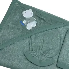 GENERICO - Toalla Con Capucha Para Bebe color verde