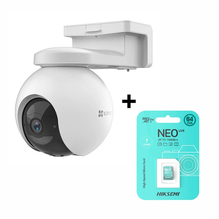 Cámara de Seguridad para Exteriores 2 lentes H80x 4k + SD 64 GB