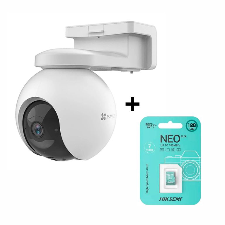 Cámara de Seguridad para Exteriores 2 lentes H80x 4k + SD 128 GB