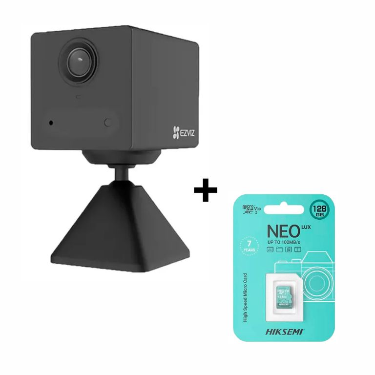 KIT CAMARA INTELIGENTE INTERIOR CB2 CON BATERIA + MEMORIA 128 GB