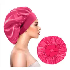 GENERICO - GORRO DE SATIN PARA DORMIR CABELLO LISO ROSADO OSCURO